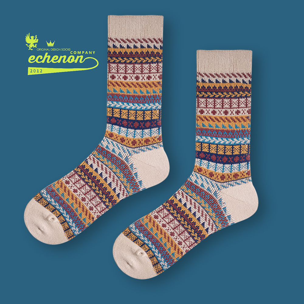 Men's Retro Socks: Combed Cotton Mid-Calf Vintage Style - Image 8