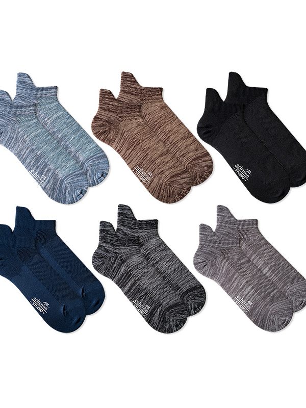 ECHENON socks men's spring and summer Japanese thin breathable mesh boat Socks Cotton solid color business men's socks