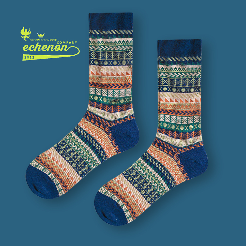 Men's Retro Socks: Combed Cotton Mid-Calf Vintage Style - Image 9