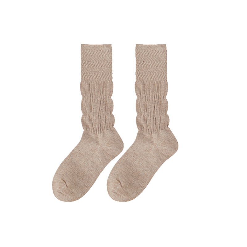 Breathable Cotton Socks: Summer Black Mid-Length Pile Socks - Image 11