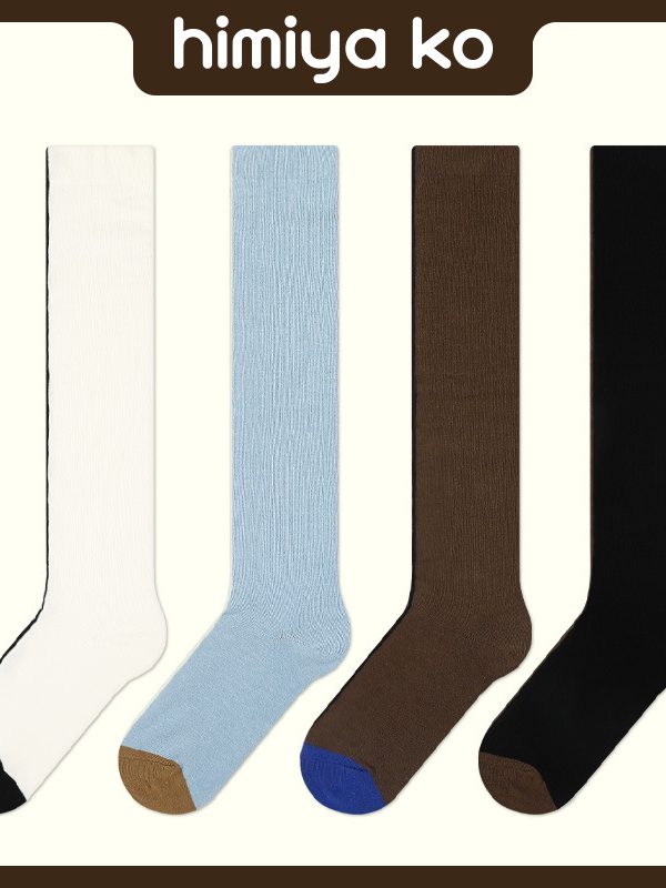 Spring women's calf socks knee-high base socks student women socks 4 colors skin-friendly breathable combed cotton socks