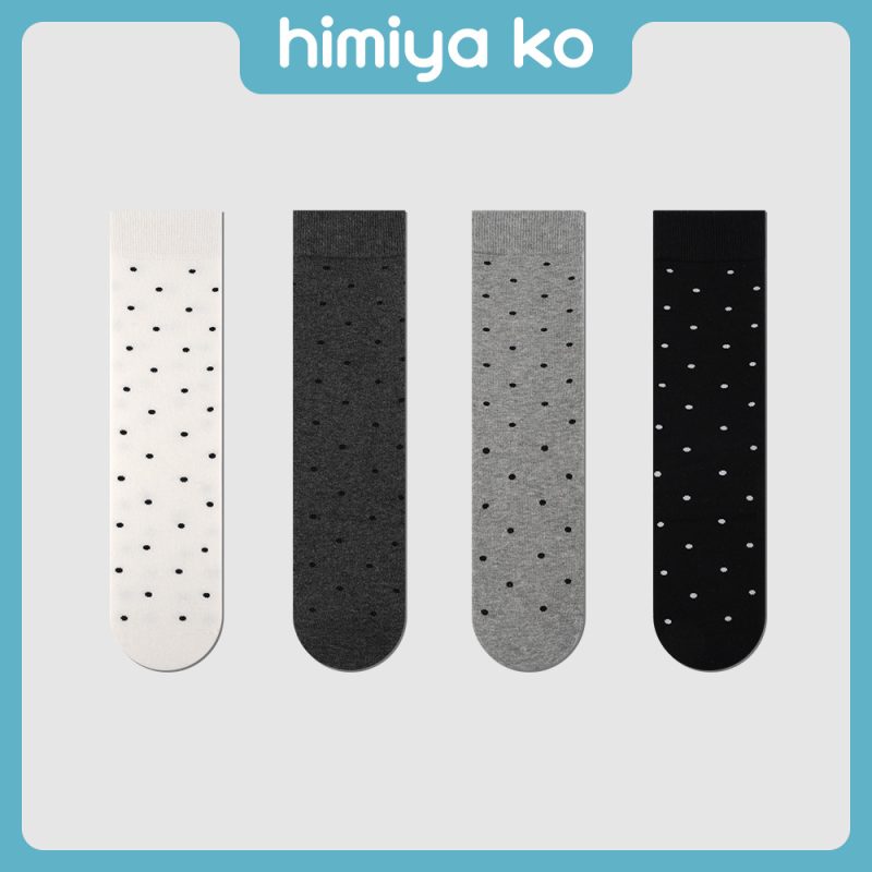 Autumn and Winter New Wave Potting Socks for Children Ins Style Straight Plate Boneless Korean Style Polka Dot Mid-length Socks Fashionable Stacked Socks