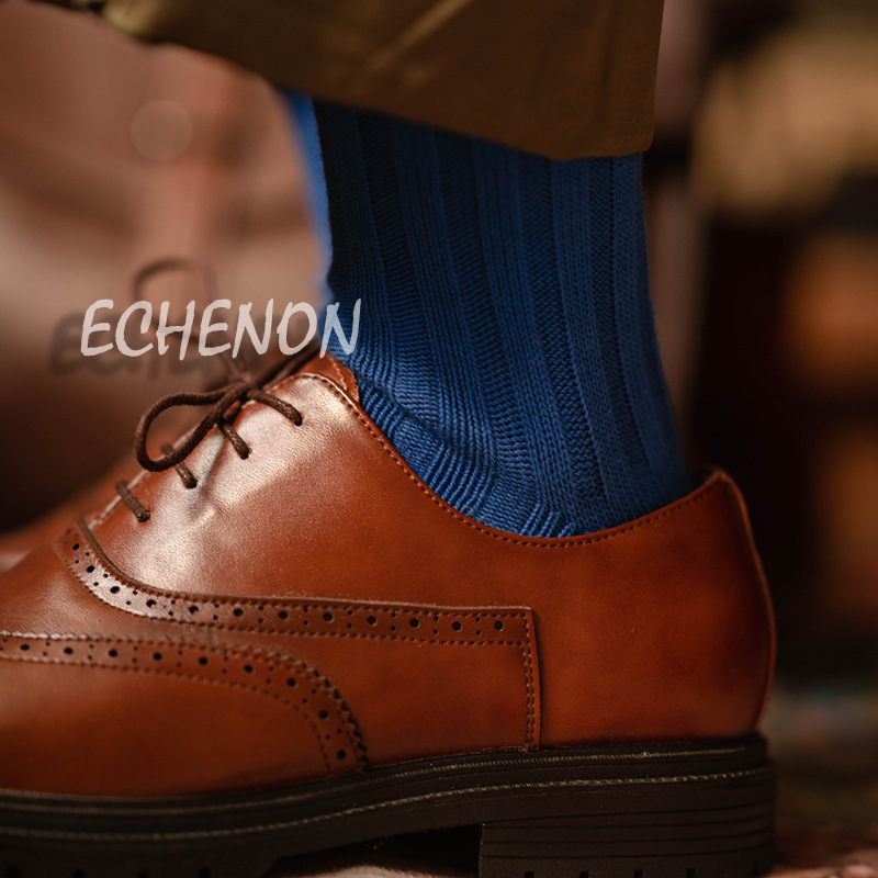 Retro Combed Cotton Socks: Trendy Mid-Calf Socks for Fall & Winter - Image 2