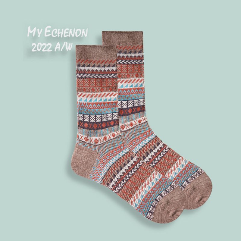 Autumn and Winter Socks Men's Ami Kaji American Style Retro Ethnic Style Trendy Couple's Combed Cotton Double-Way Women's Mid-Tube Socks - Image 29