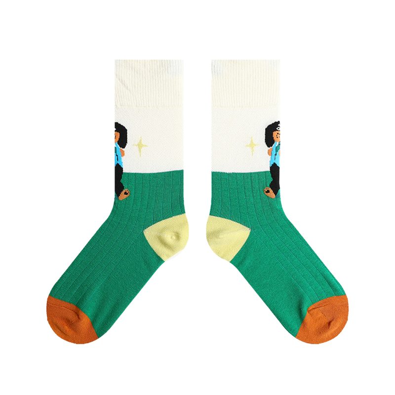 Spring and Summer new colorful striped socks women's Japanese all-match mid-calf length socks student street fashion trendy cotton socks - Image 7