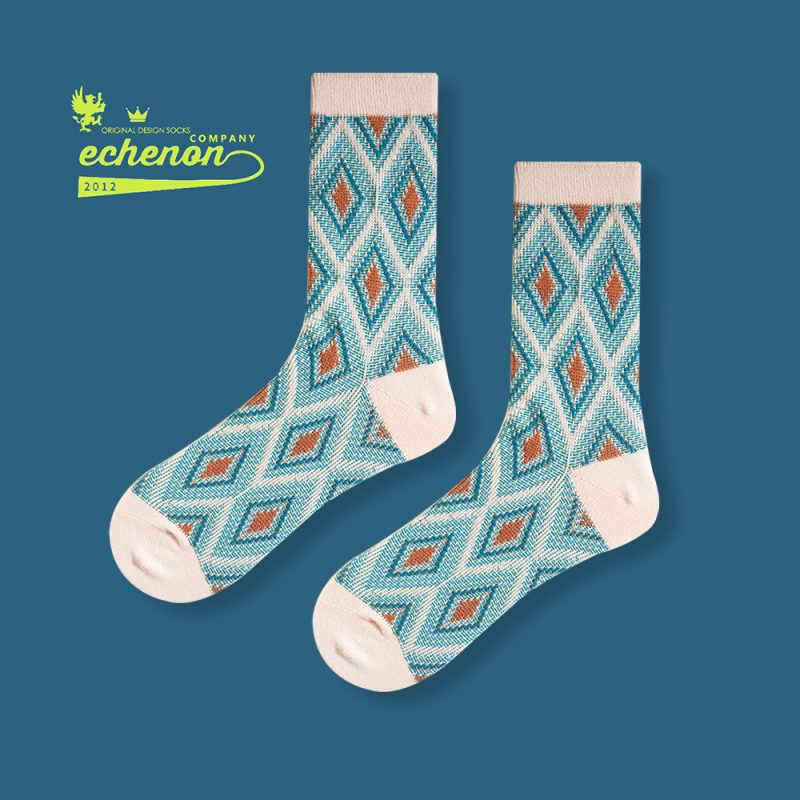 Echenon Men's Autumn/winter Fine Combed Cotton Socks Trendy Double-track Bone-less Vintage Street Style - Image 8