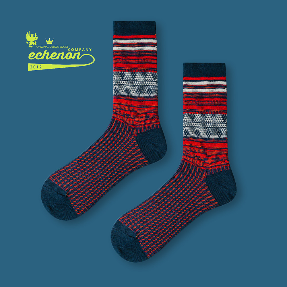 Vintage Ethnic Cityboy Socks: Men's Cotton Mid-Calf Autumn Winter - Image 7