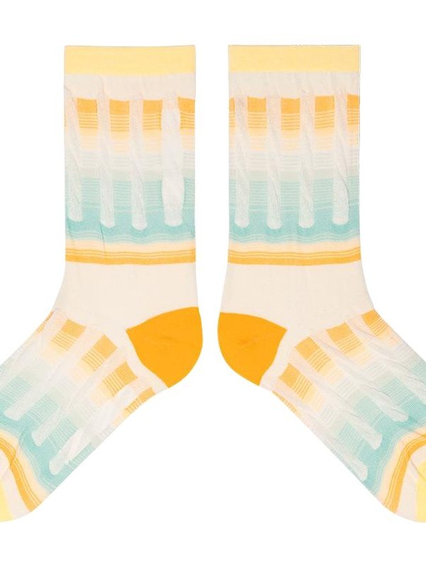 Socks Women's 2025 Early Autumn New Multi-material Four Seasons Wearing Trendy Socks ins Cartoon Illustration Cute Women's Socks