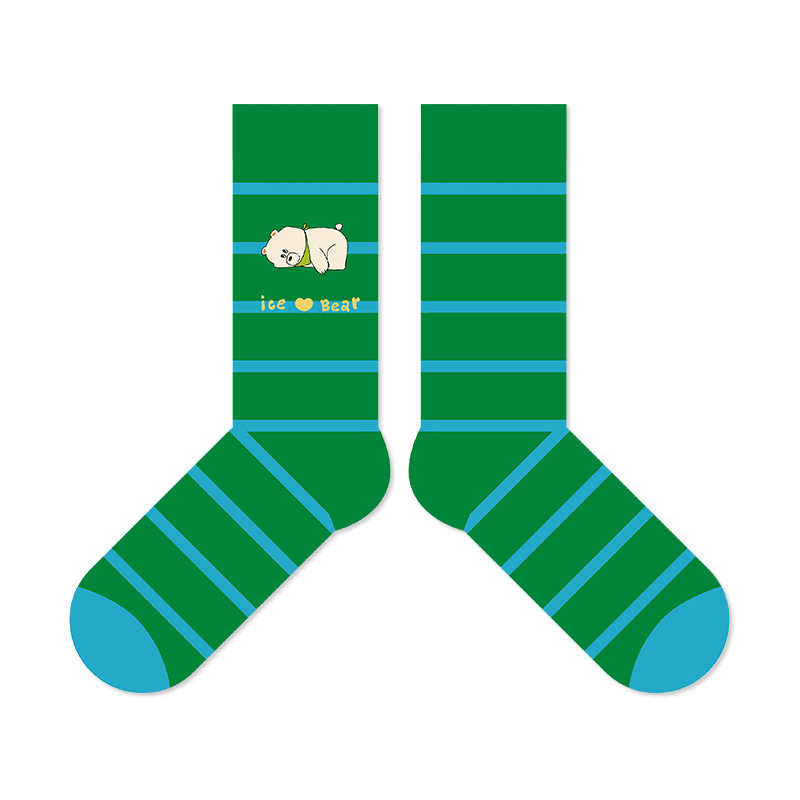 Cute Cartoon Striped Socks: Trendy Women's Mid-Calf Socks - Image 7