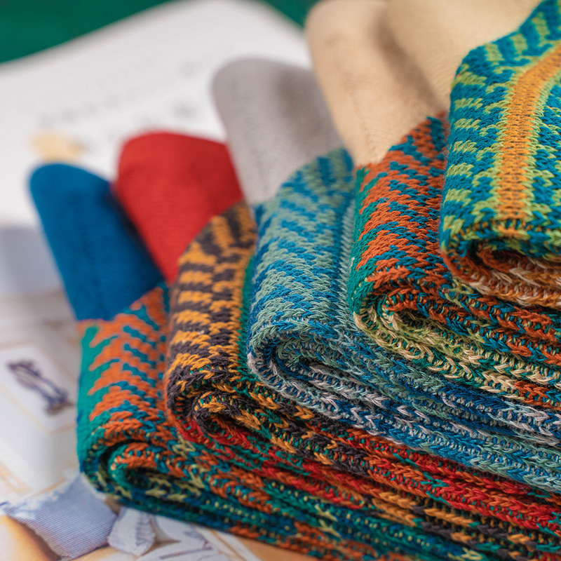 2024 Retro Ethnic Socks: Combed Cotton Sports & Fall Fashion - Image 3