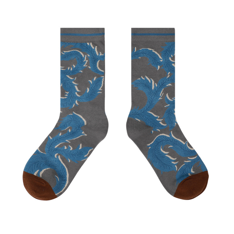 Himiya ko socks female dancing sunflower series designer ins style combed cotton mid-calf length socks thickened - Image 9