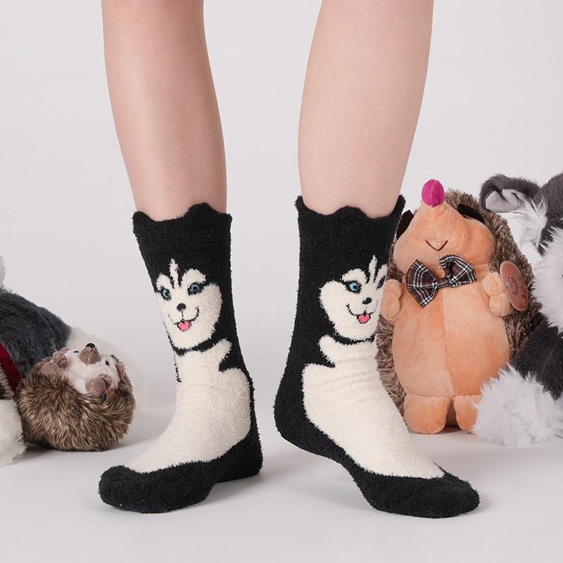 Cry Little Animal Socks: Cute Cartoon Winter Warm Thick Socks - Image 3