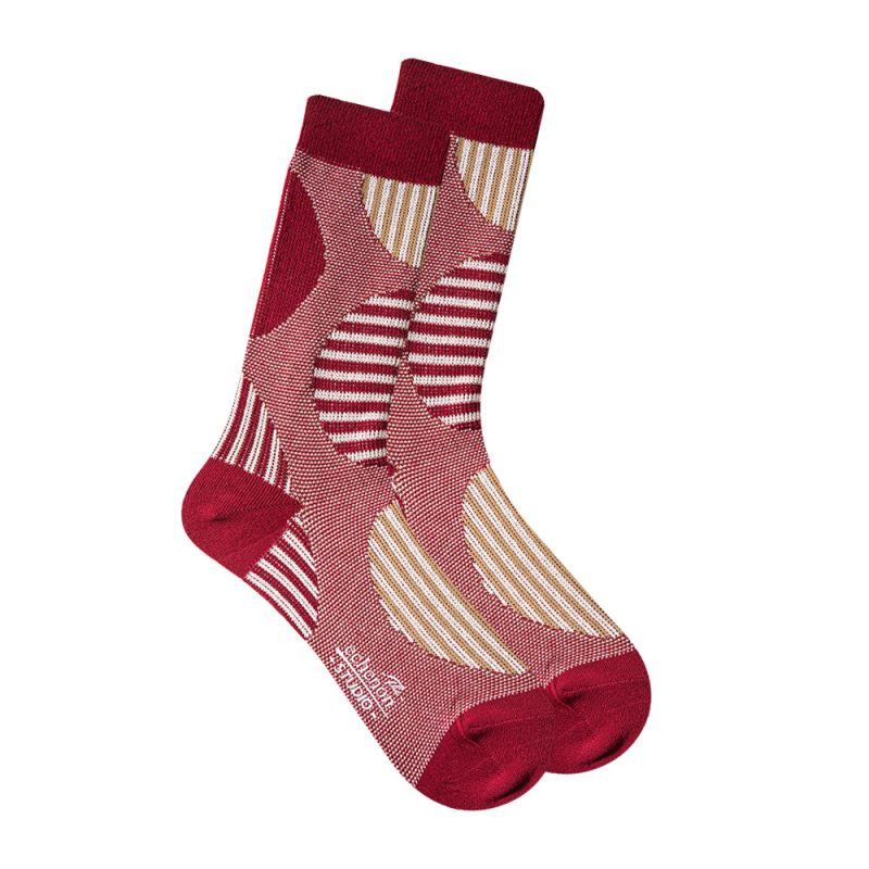 New socks men's double needle two-way socks Japanese geometric retro ethnic style thick thread cotton socks Sports men's socks - Image 6