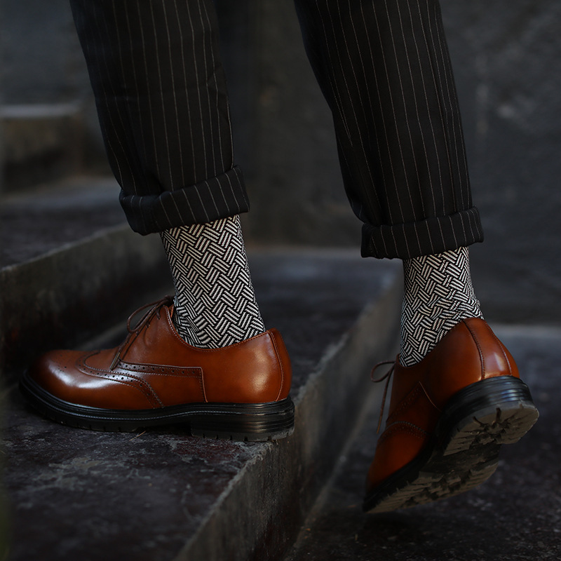 ECENON Men's Mercerized Cotton Business Socks - Premium Mid-Calf Dress Socks - Image 3