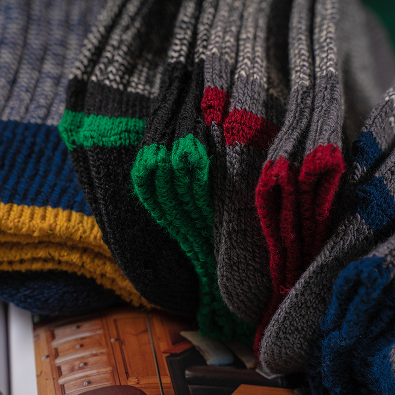 Men's Thick Knit Socks: Retro National Wind Autumn Winter Cotton Socks - Image 4