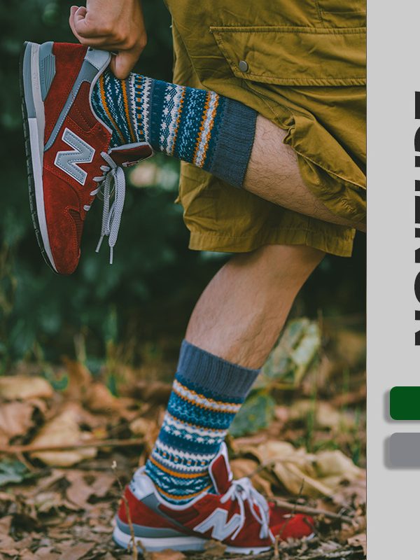Thick Line Ami Khaki Socks Men's Middle Barrel Red Wing Tooling Vintage Ethnic Style Thickened Combed Cotton Men's Stockings