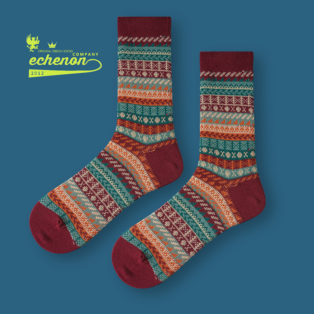 Men's Retro Socks: Combed Cotton Mid-Calf Vintage Style - Image 12