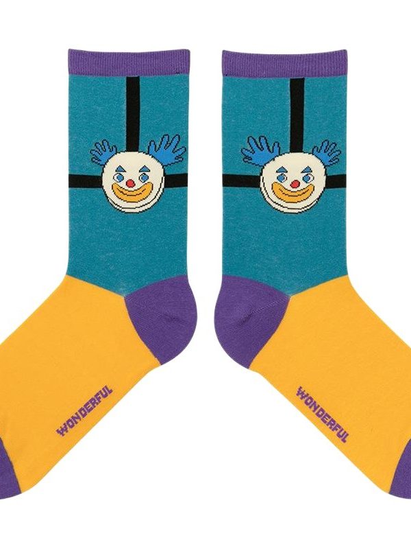 Women's Socks Spring and Summer New Cute Smiley Circus Four Seasons Men's and Women's Socks ins Distinctive Fashionable Socks Cotton Mid-tube Socks