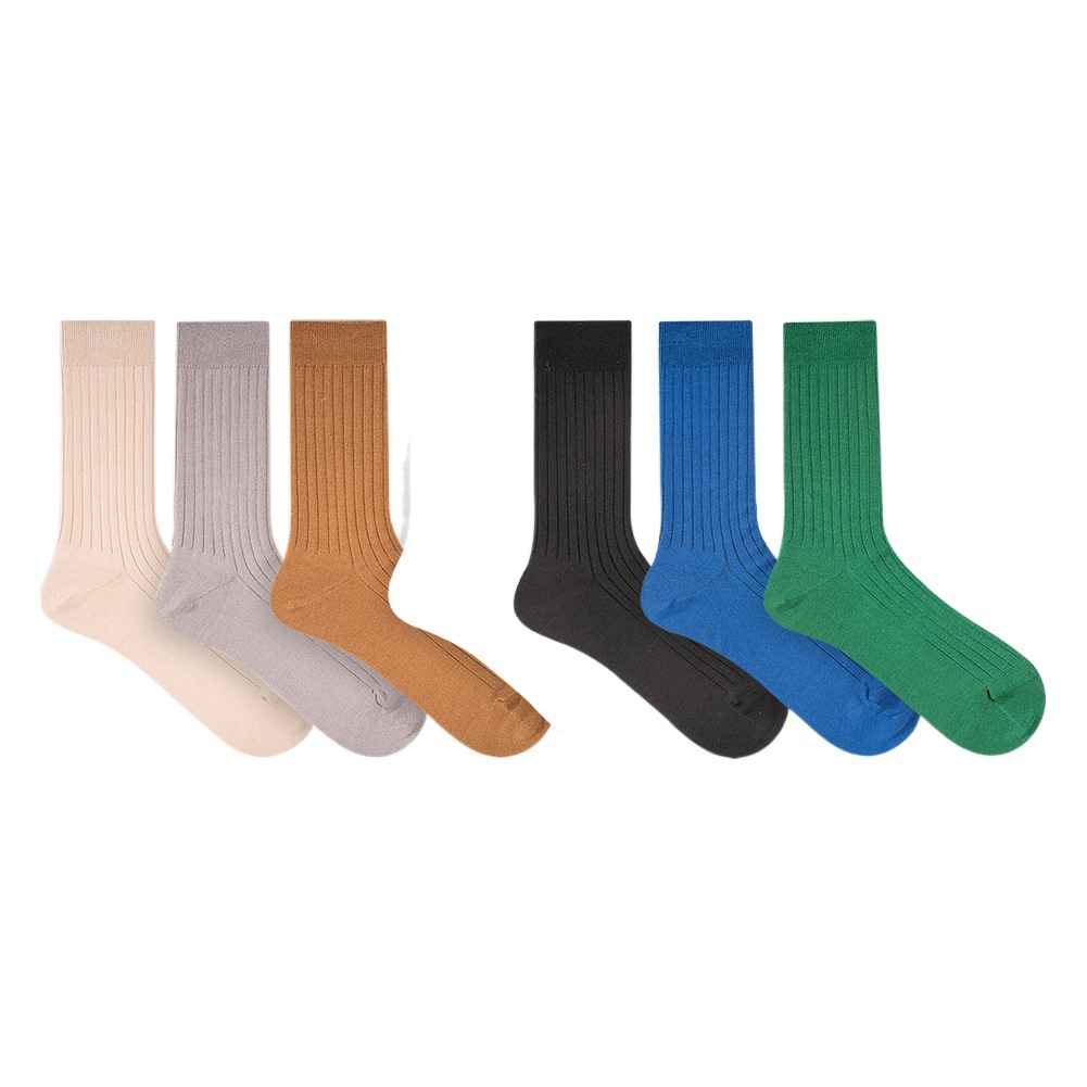 EChenon Men's Thin Cotton Socks: 60 Double Mercerized Casual Tube Socks