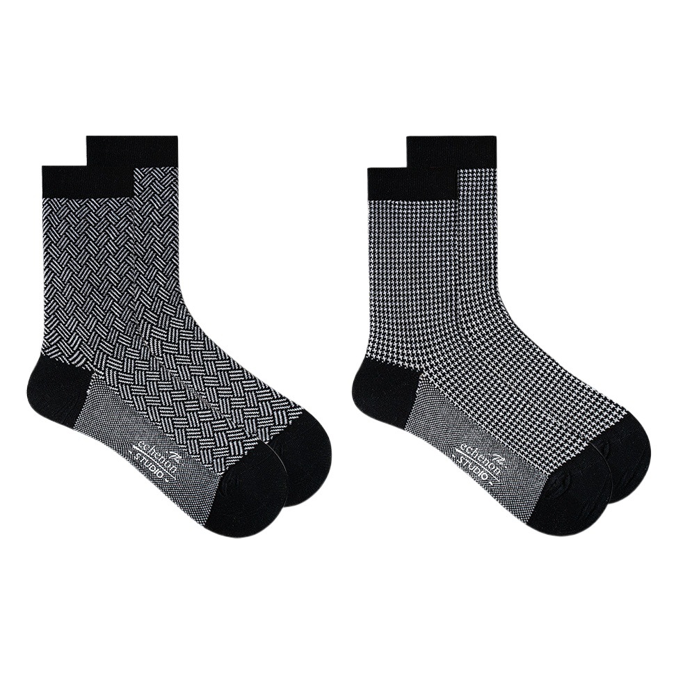 ECENON Men's Mercerized Cotton Business Socks - Premium Mid-Calf Dress Socks
