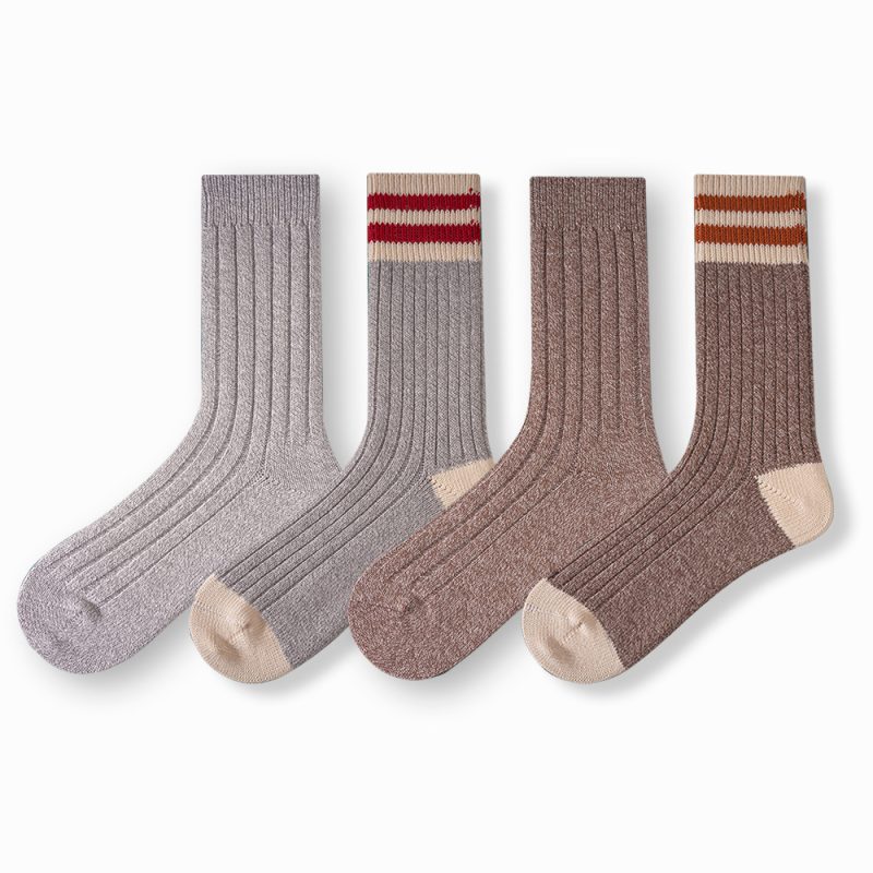 Autumn and Winter Japanese heavy industry 80g + thick combed cotton men's and women's socks fashion brand retro combed cotton sports mid-calf length socks - Image 6