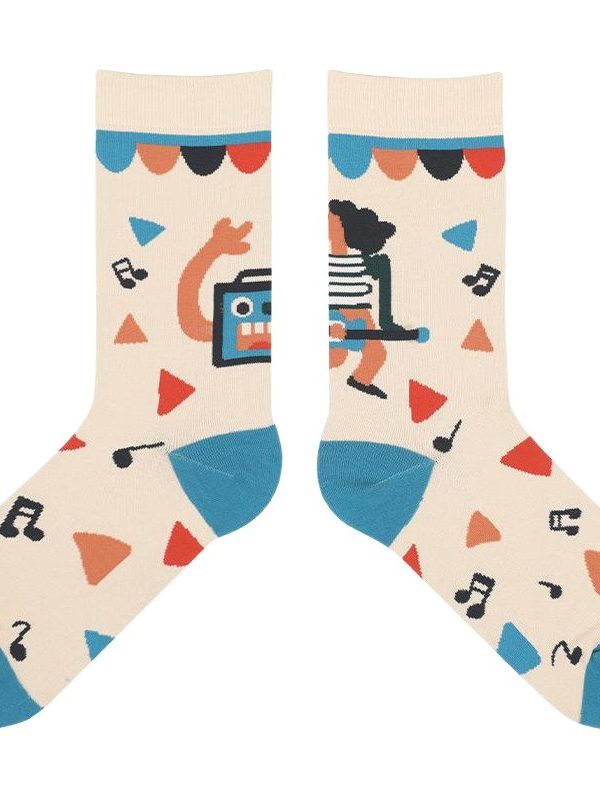 Women's Socks Spring and Summer New Cute Socks I Love Learning Four Seasons Men's and Women's Socks ins Distinctive Fashionable Socks Cotton Mid-length Socks