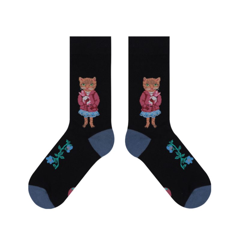 2025 autumn new women's socks fairy tale animal tube socks ins rabbit cat Socks new boutique washed combed cotton - Image 14