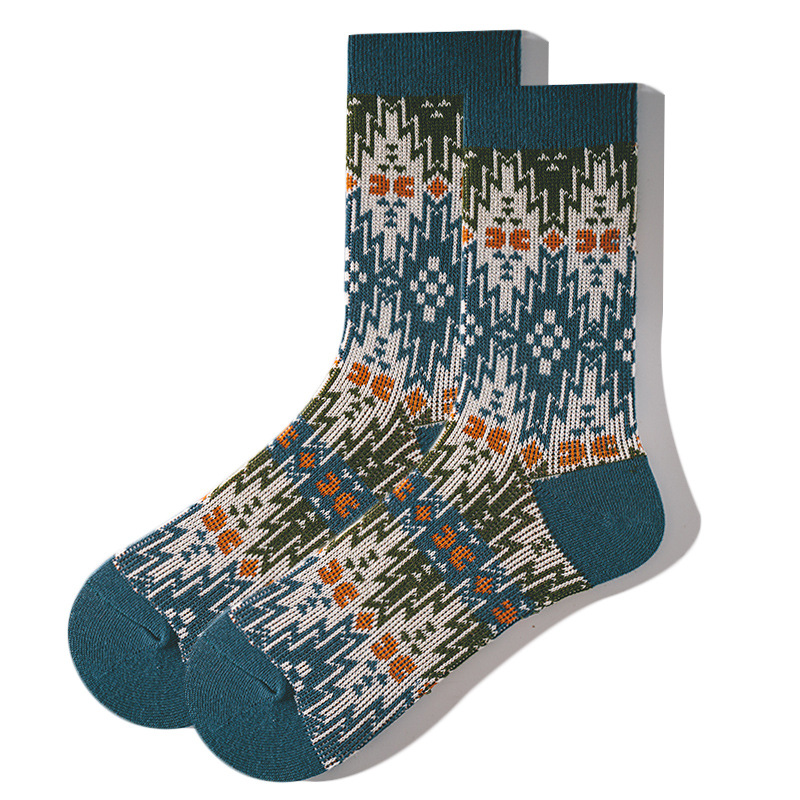 Men's Korean Cotton Socks: Fashion Long Tube Double Needle Autumn Winter - Image 8