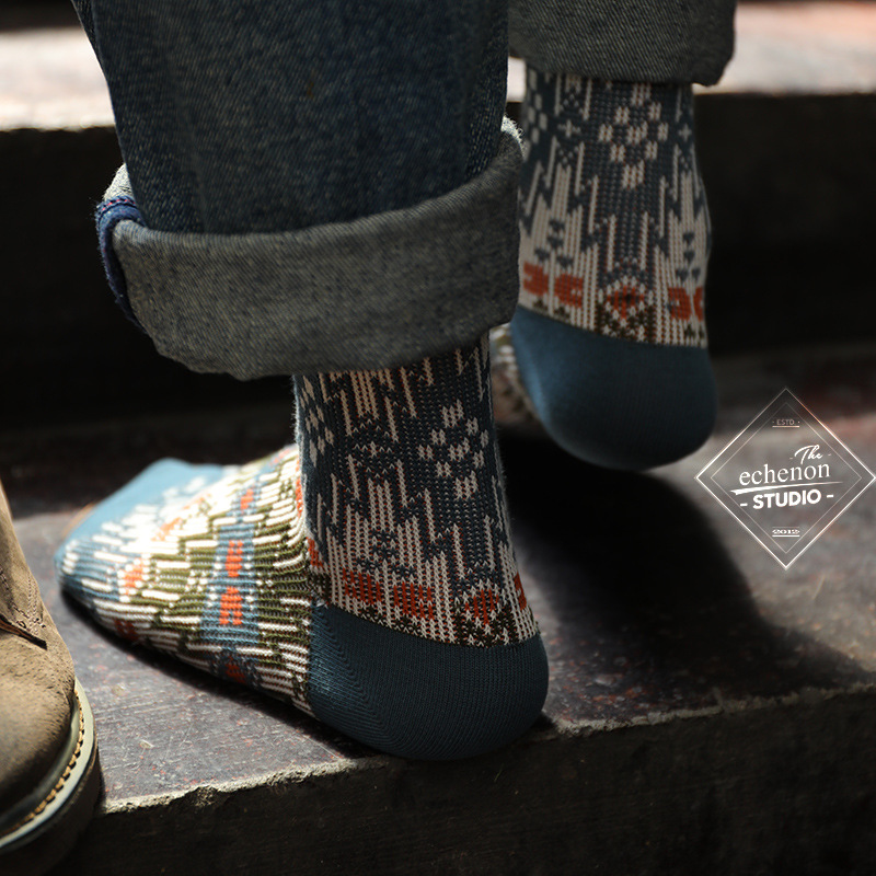 Men's Korean Cotton Socks: Fashion Long Tube Double Needle Autumn Winter - Image 4