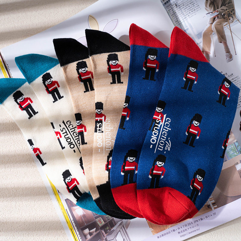 Men's Retro British Guard Socks: Spring Summer Sports Style - Image 2