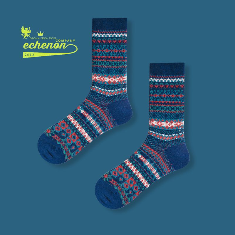 Autumn and winter socks boneless retro ethnic style two-way mid-calf length socks men and women couple combed cotton Sports women's socks - Image 9