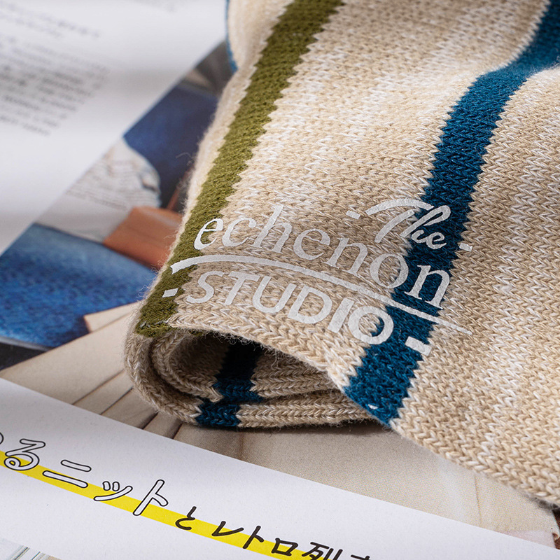 ECENON Men's Striped Ankle Socks: Japanese Style Summer Big Foot Heel - Image 4