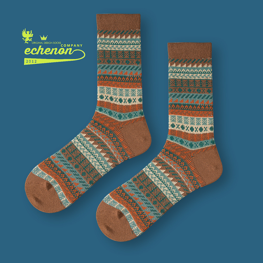 Men's Retro Socks: Combed Cotton Mid-Calf Vintage Style - Image 13