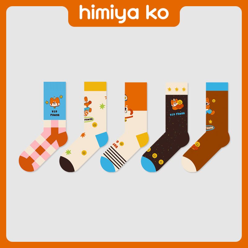 Autumn and winter new cute cartoon panda socks cotton socks original personality trend illustration fashion socks women