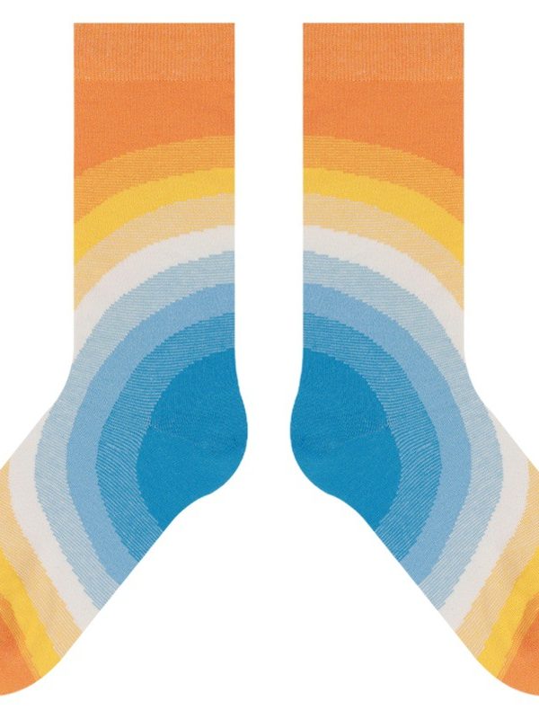 2025 Autumn New Original Design California Sunset Socks Women Street Tide Socks ins Couple Socks Mid-tube Cotton Socks