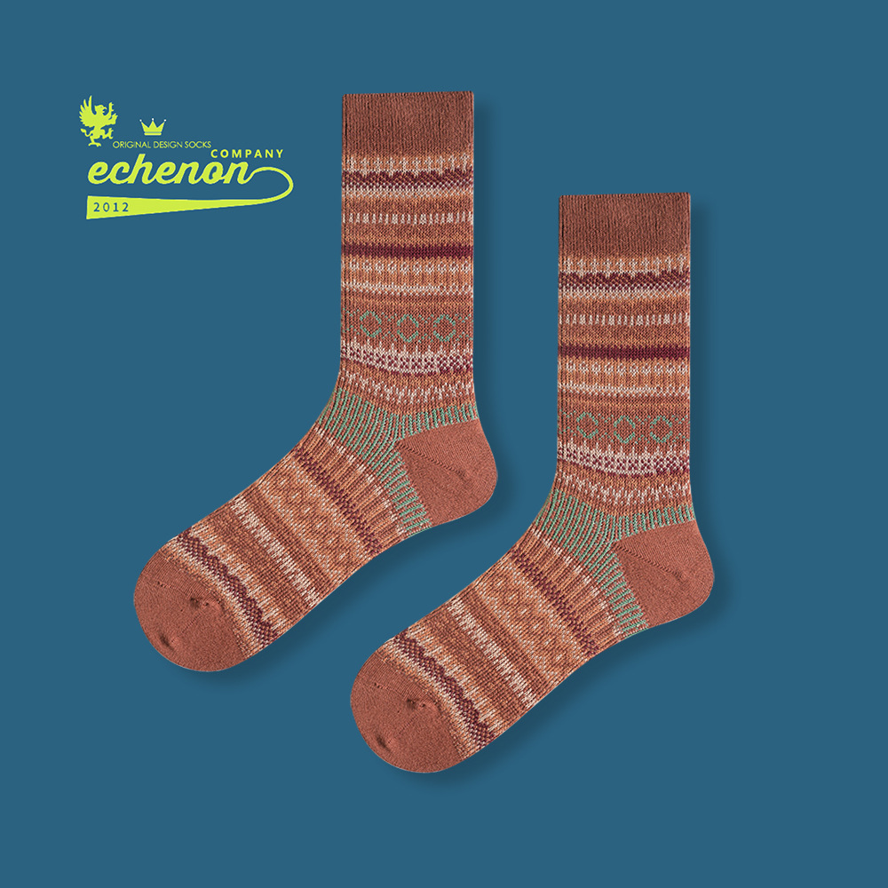 EChenon Men's Japanese Socks: Retro Ethnic Combed Cotton Mid-Length - Image 9