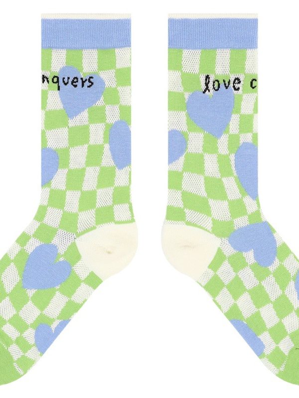 himiya ko Summer New Designer Illustration Socks Women ins Colorful Mid-length Socks Fashion Contrast Color Tide Socks