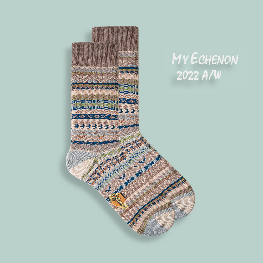 EChenon Men's Winter Socks: Thick Combed Cotton, Warm Vintage Style - Image 8