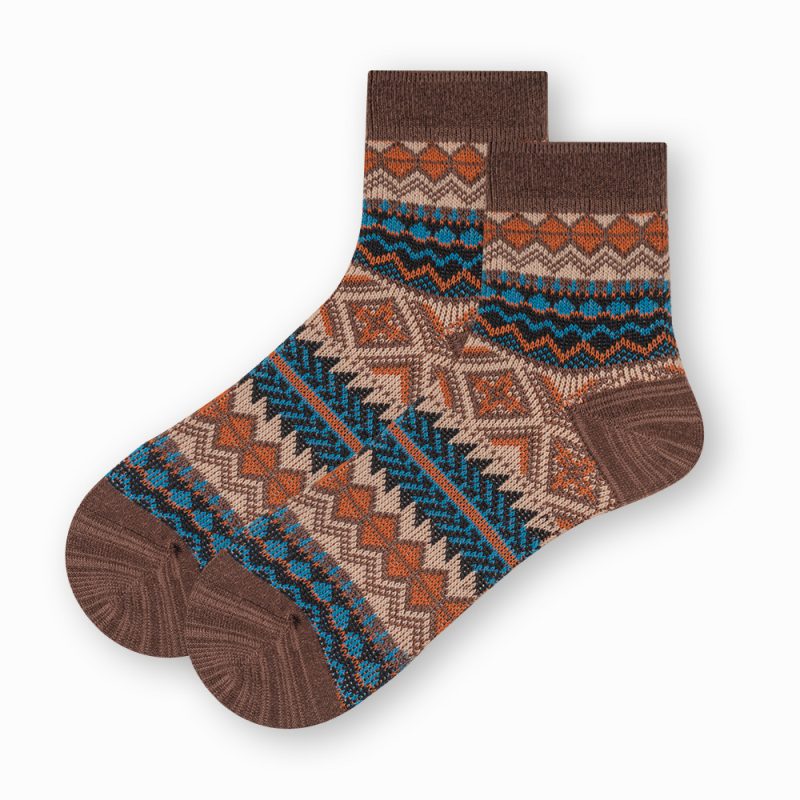 ECHENON spring and summer new socks men's boneless combed cotton retro ethnic style two-way socks trendy sports socks - Image 8
