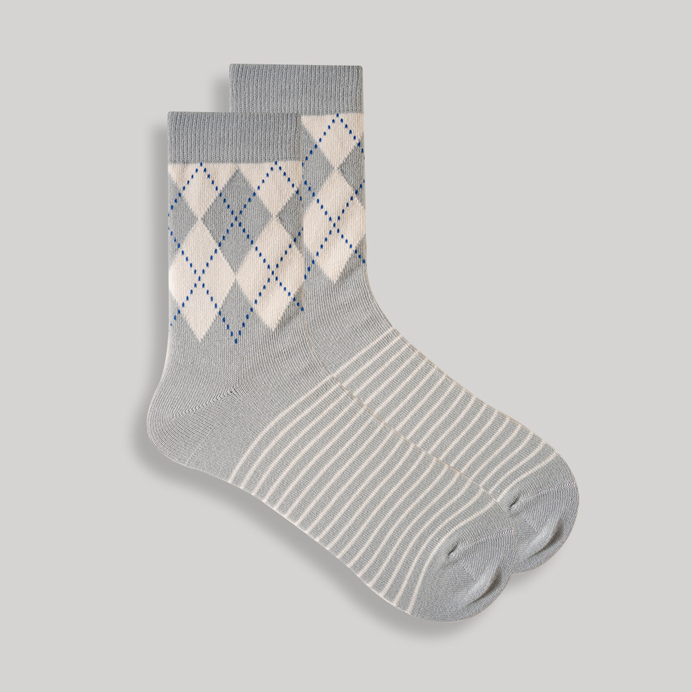 Men's Plaid Socks: British Style Cotton Dress Socks for Fall & Winter - Image 10