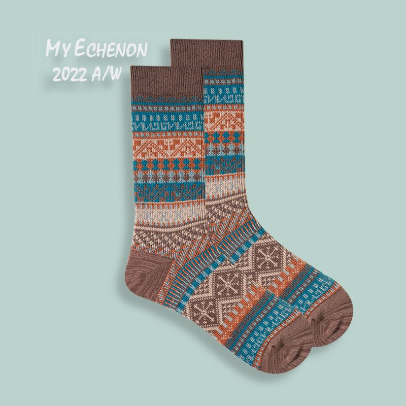 Autumn and Winter Socks Men's Ami Kaji American Style Retro Ethnic Style Trendy Couple's Combed Cotton Double-Way Women's Mid-Tube Socks - Image 12