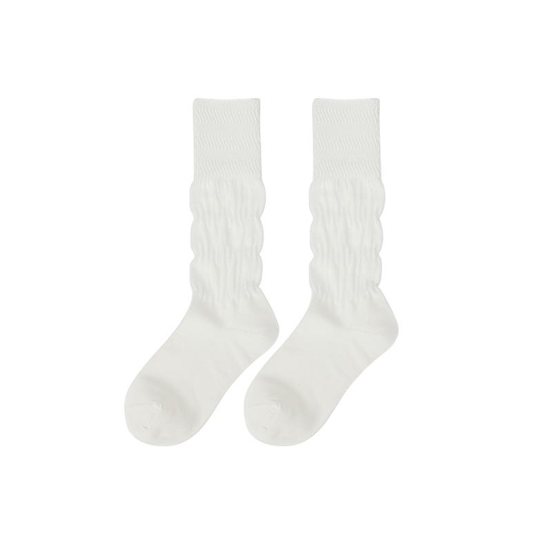 Breathable Cotton Socks: Summer Black Mid-Length Pile Socks - Image 12