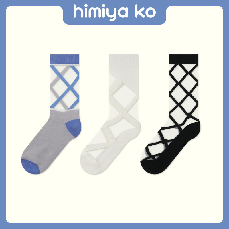 Rhombus Crystal Socks: Women's Ultra-Thin Summer Breathable Tube Socks