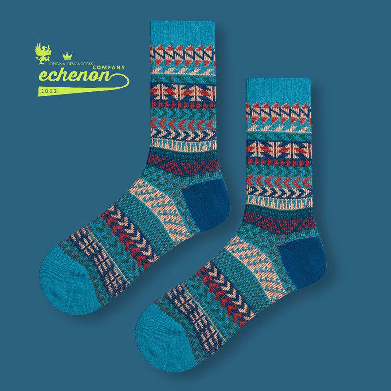 2024 new ethnic style autumn and winter  fashion brand men's and women's socks combed cotton boneless retro fashion lovers socks - Image 10