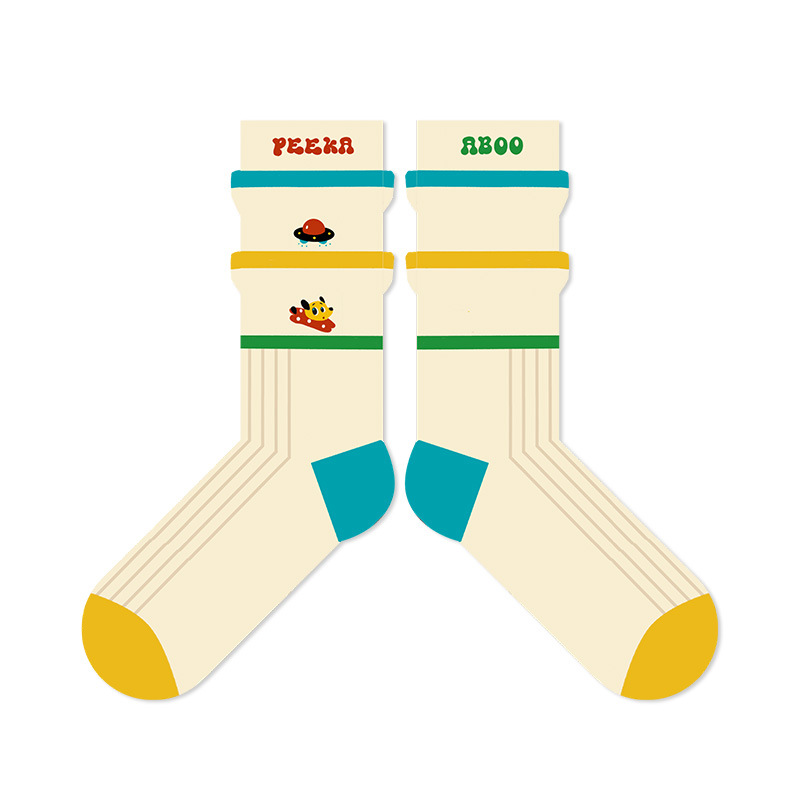 Red & White Polka Dot Dog Socks - Cute Couple's Mid-Tube Fashion - Image 7