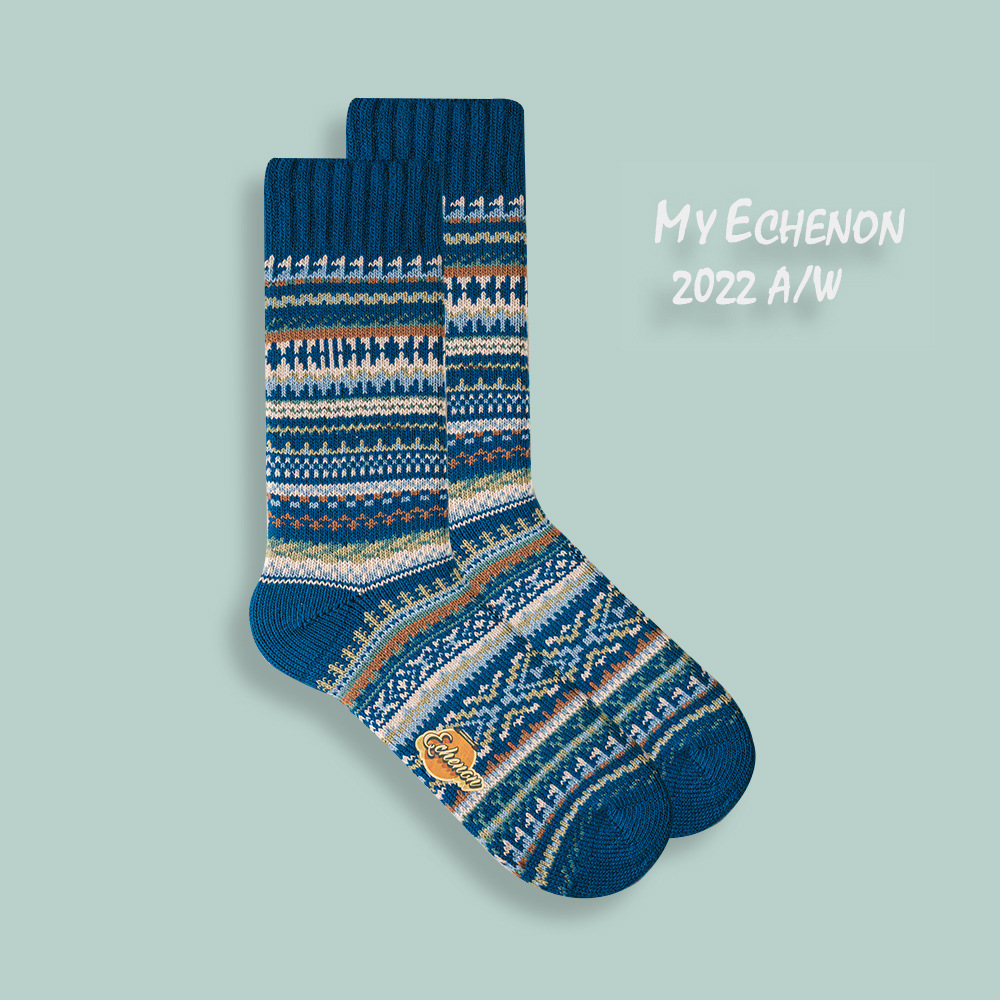 EChenon Men's Winter Socks: Thick Combed Cotton, Warm Vintage Style - Image 7