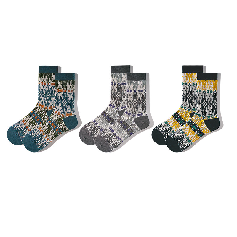 Men's Korean Cotton Socks: Fashion Long Tube Double Needle Autumn Winter - Image 5