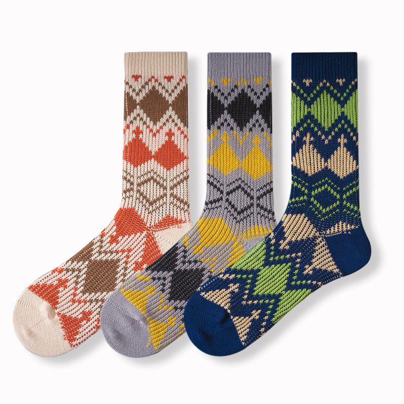 Autumn and Winter Japanese socks men's combed cotton vintage ameikaji fashion brand stockings thick thread knitted mid-calf length socks manufacturer - Image 6