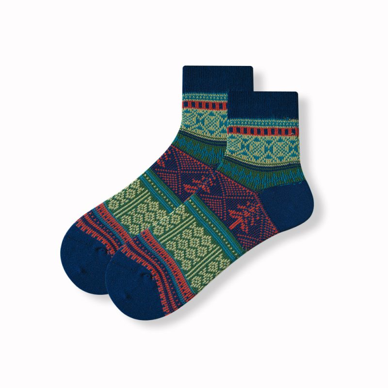 ECHENON South Korea vintage socks men's spring and autumn combed cotton hand-stitched boat Socks women's sports socks ins - Image 6