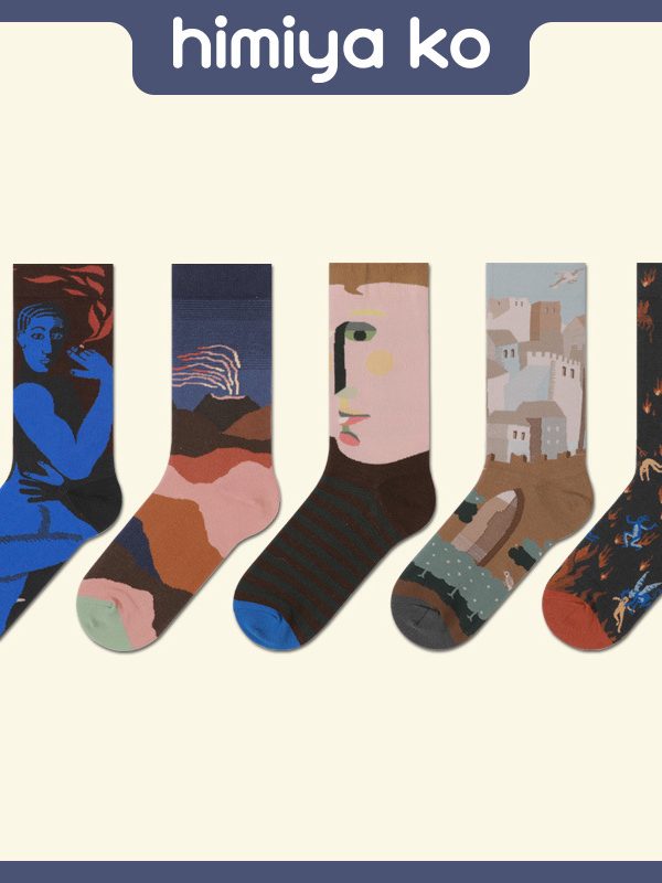 Socks Women's French Literary High-end Series Autumn and Winter Fresh Combed Cotton Mid-barrel Men's Socks Fashionable Socks Couple's Socks
